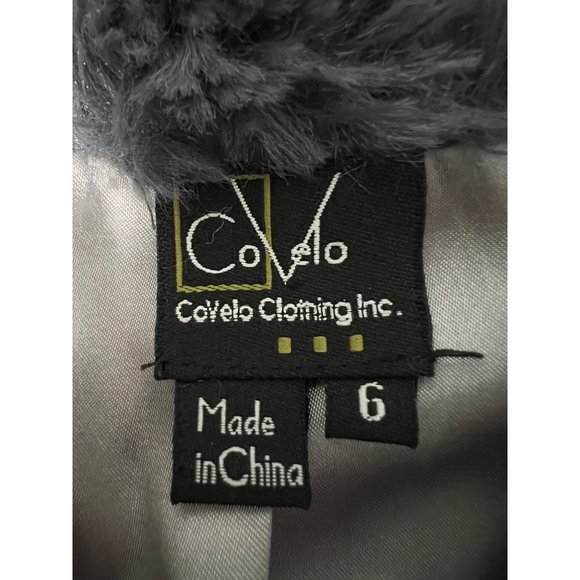 CoVelo Womens Blue Gray Sherpa Vest Plush Faux Fur Pockets Snap Front size 6 - Picture 9 of 12